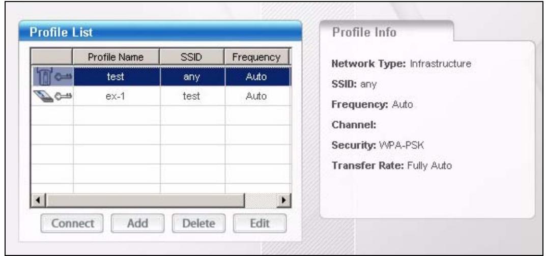 ZYXEL AG-320 - The Profile Screen - 1