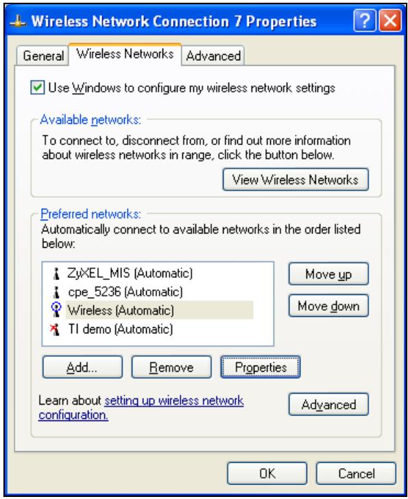 ZYXEL AG-320 - Activating Wireless Zero Configuration - 4