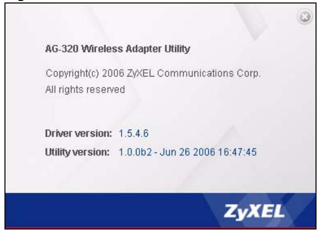 ZYXEL AG-320 - The About Screen - 1