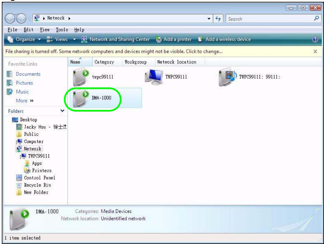 ZYXEL DMA-2500 - Right-click the DMA icon and click Open Media Sharing. - 1