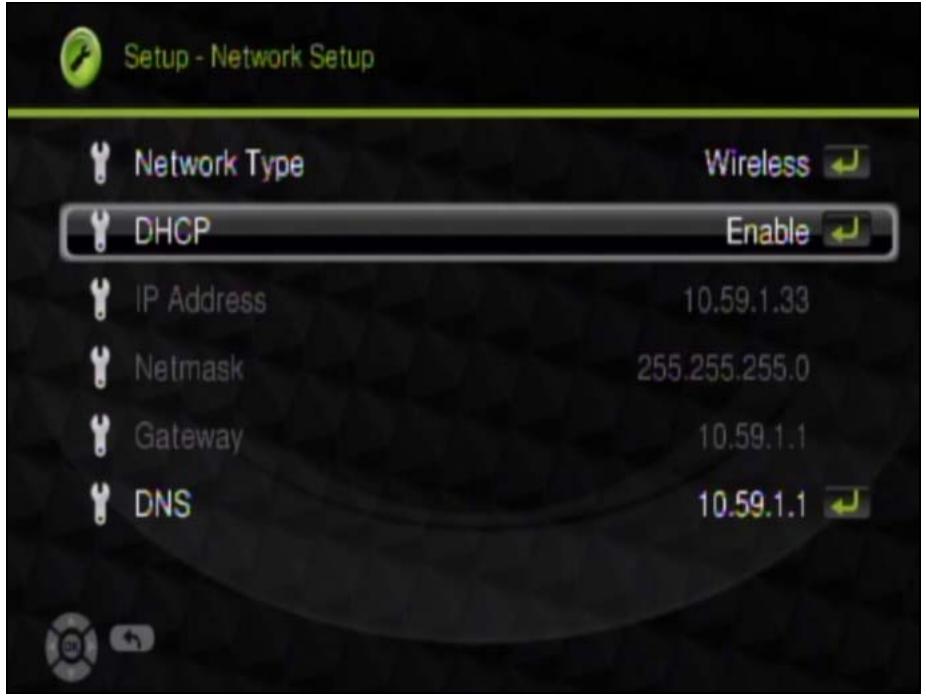 ZYXEL DMA-2500 - Network Setup Menu - 1