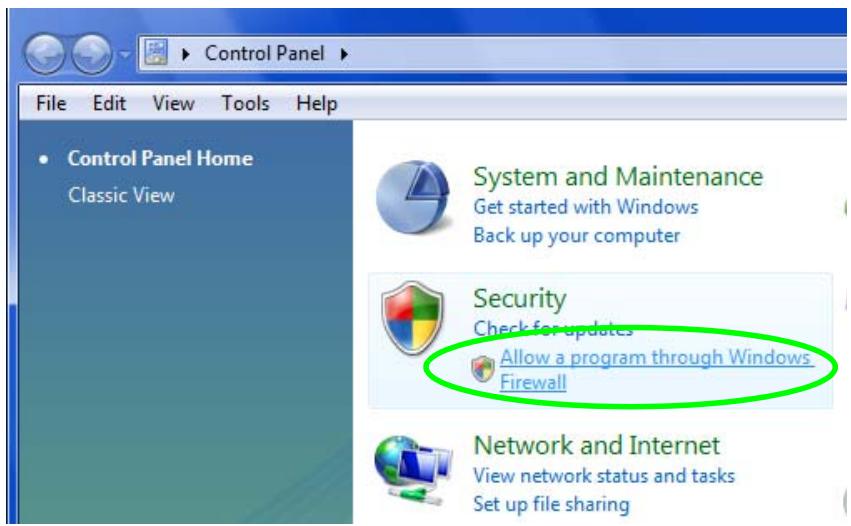 ZYXEL DMA-2500 - Configuring the Windows Vista Firewall - 2