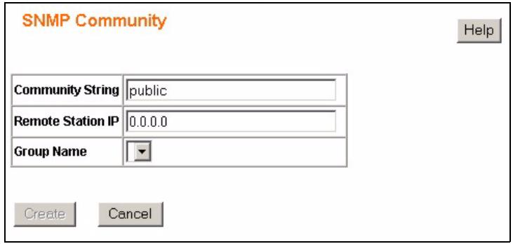 ZYXEL ES-1528 - SNMP Community - Create - 1