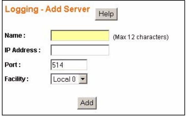 ZYXEL ES-1528 - Logging - Add Server - 1