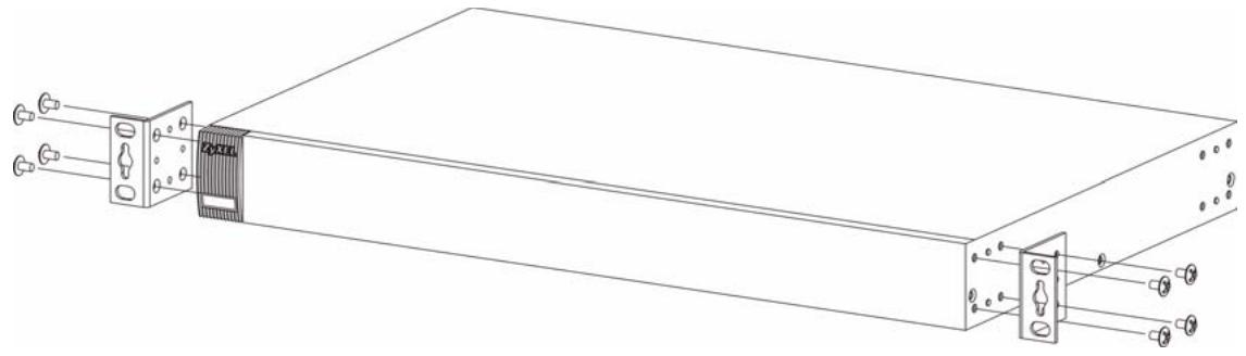ZYXEL ES-1528 - Attaching the Mounting Brackets to the Switch - 1