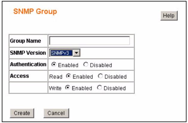 ZYXEL ES-1528 - SNMP Group - Create - 1