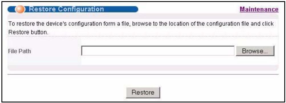 ZYXEL ES-3148 - Restore a Configuration File - 1