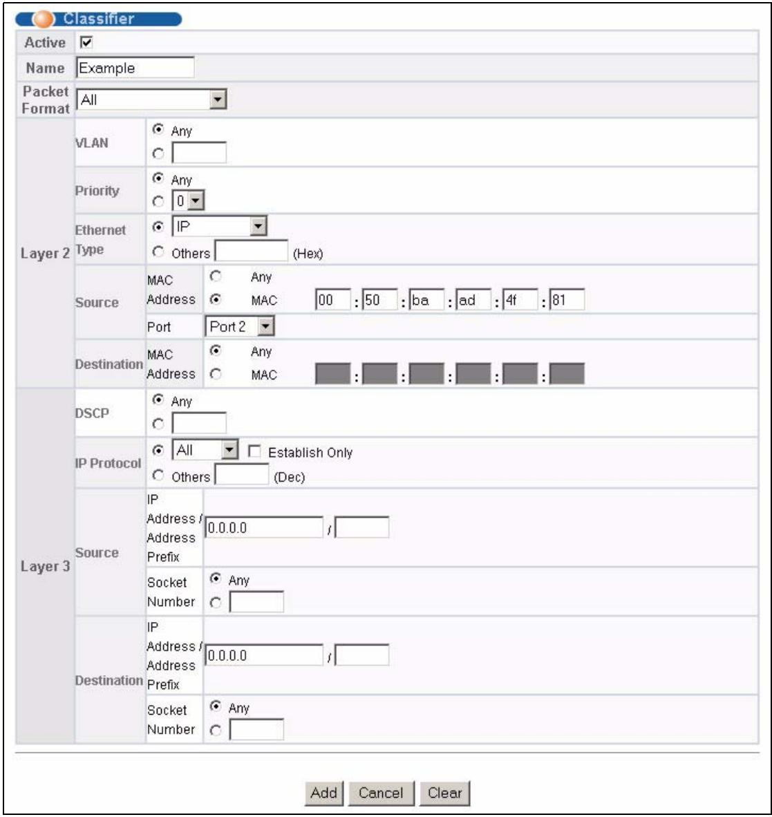 ZYXEL ES-3148 - Classifier Example - 1