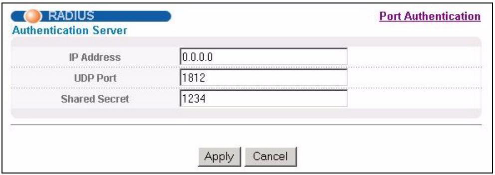 ZYXEL ES-3148 - Configuring RADIUS Server Settings - 1
