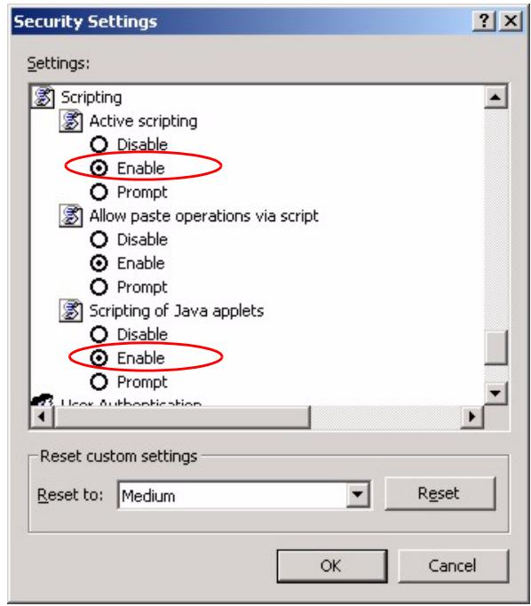 ZYXEL ES-3148 - Enable pop-up Blockers with Exceptions - 4