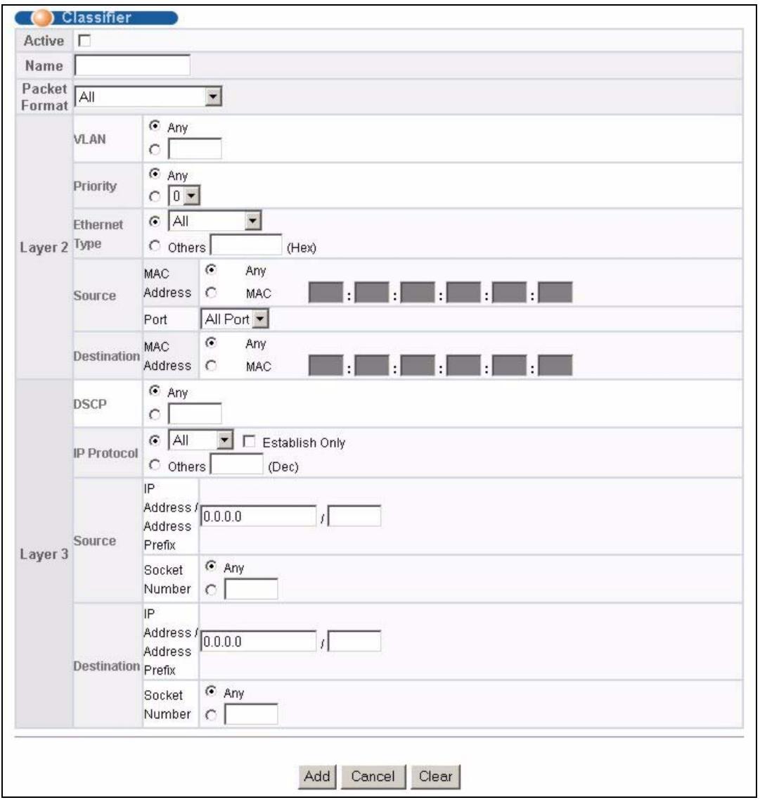 ZYXEL ES-3148 - Configuring the Classifier - 1