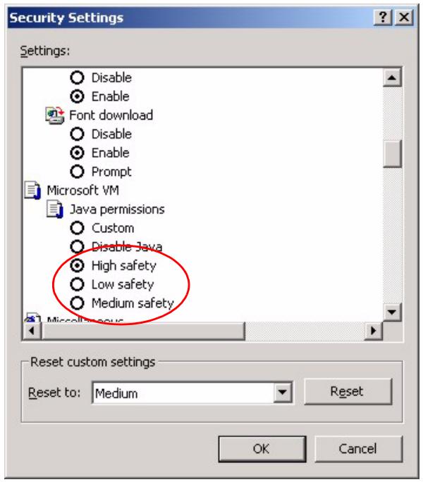 ZYXEL ES-3148 - Java Permissions - 1