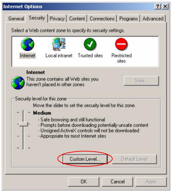 ZYXEL ES-3148 - Enable pop-up Blockers with Exceptions - 3