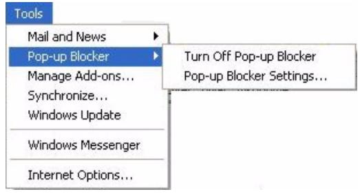 ZYXEL ES-3148 - Disable pop-up Blockers - 1