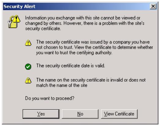 ZYXEL ES-3148 - Internet Explorer Warning Messages - 1