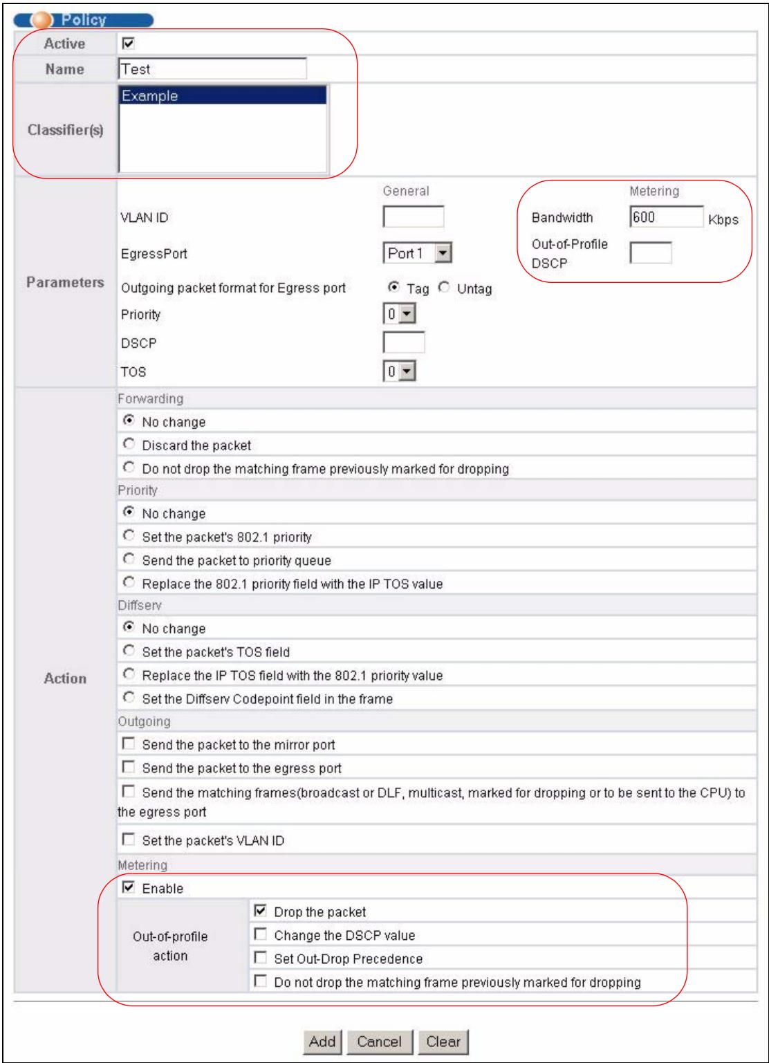 ZYXEL ES-3148 - Policy Example - 1