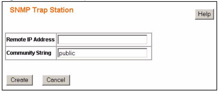 ZYXEL GS-1524 - SNMP Trap Station: Create - 1