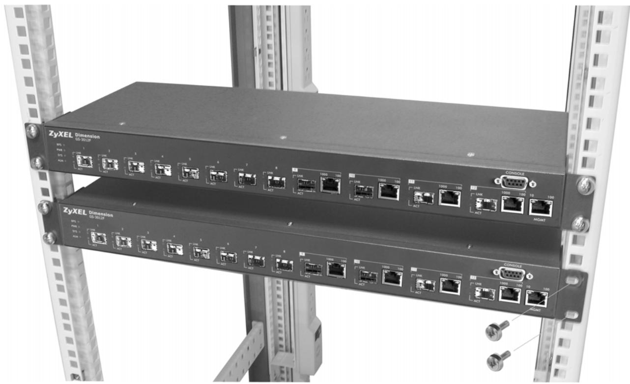 ZYXEL GS-3012F - Rack-Mounted Installation - 2