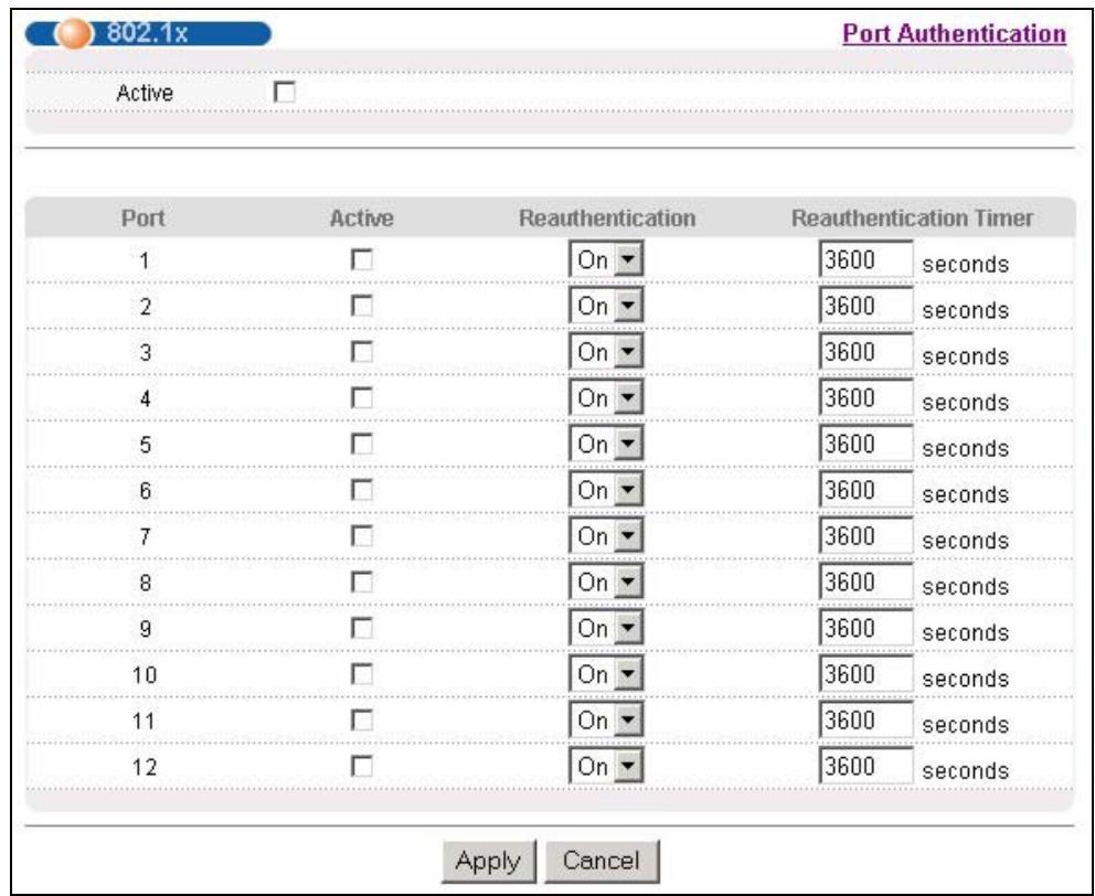ZYXEL GS-3012F - Configuring IEEE802.1x - 1