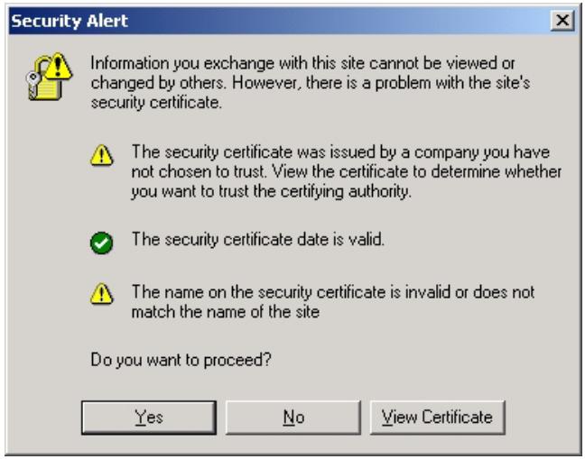 ZYXEL GS-3012F - Internet Explorer Warning Messages - 1