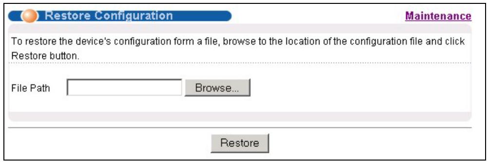 ZYXEL GS-3012F - 23.3Restore a Configuration File - 1