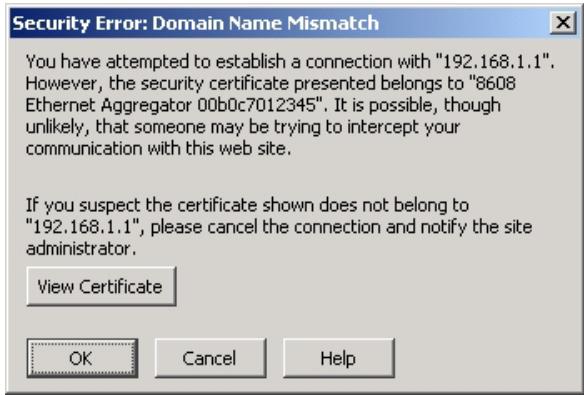 ZYXEL GS-3012F - Netscape Navigator Warning Messages - 2
