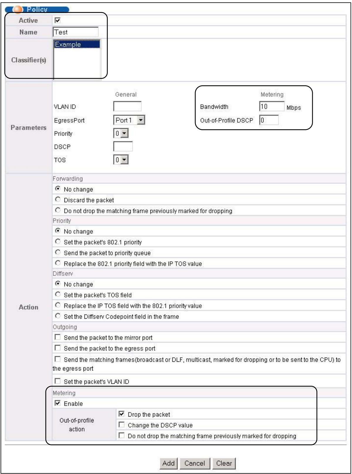 ZYXEL GS-3012F - Policy Example - 1