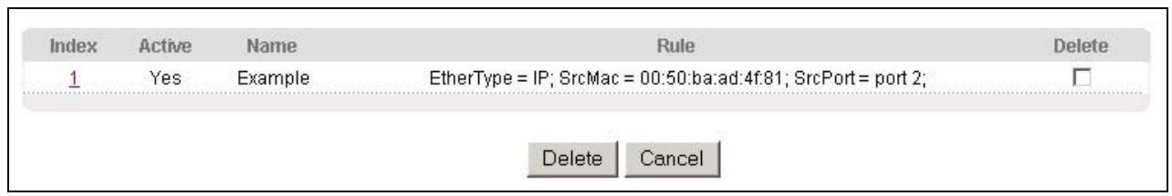 ZYXEL GS-3012F - Viewing and Editing Classifier Configuration - 1