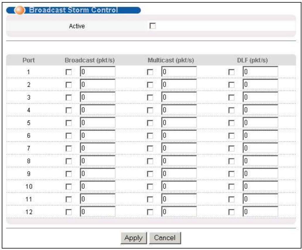 ZYXEL GS-3012F - Configuring Broadcast Storm Control - 1