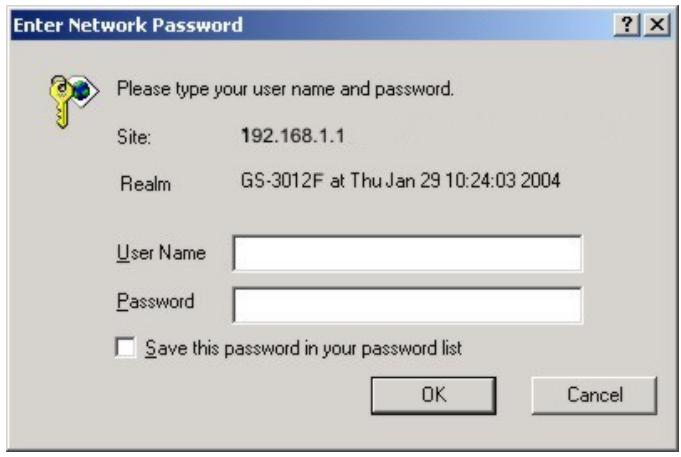 ZYXEL GS-3012F - System Login - 1