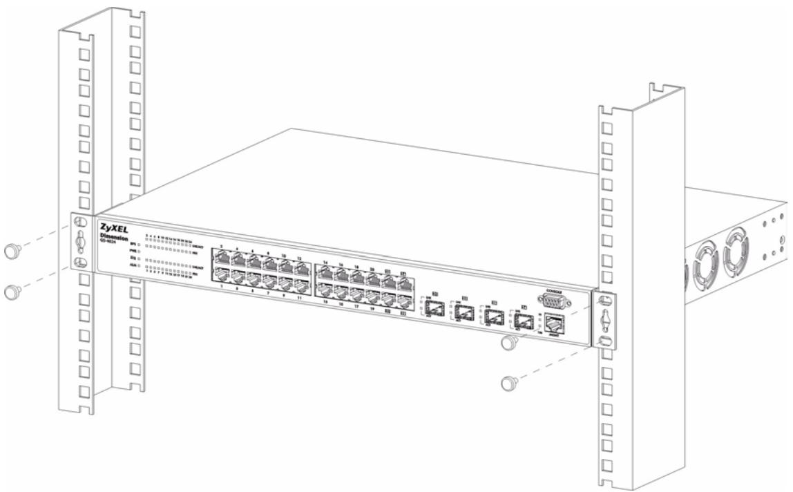 ZYXEL GS-4024 - Mounting the Switch on a Rack - 1