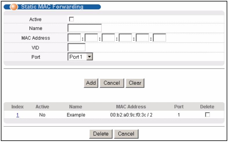 ZYXEL GS-4024 - Configuring Static MAC Forwarding - 1
