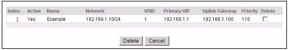 ZYXEL GS-4024 - VRRP Configuration Summary - 1