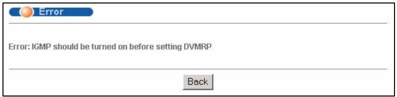 ZYXEL GS-4024 - DVMRP Configuration Error Messages - 1