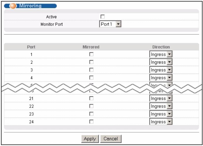 ZYXEL GS-4024 - Port Mirroring Configuration - 1