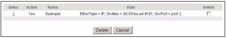ZYXEL GS-4024 - Viewing and Editing Classifier Configuration - 1