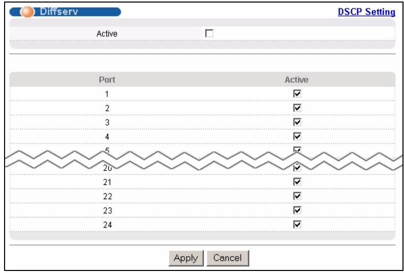 ZYXEL GS-4024 - Activating DiffServ - 1
