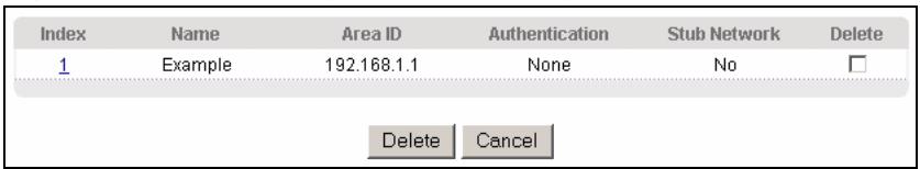 ZYXEL GS-4024 - Viewing OSPF Area Information Table - 1
