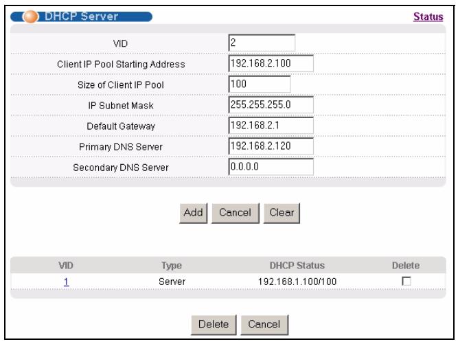 ZYXEL GS-4024 - Configuring DHCP Server Settings - 1