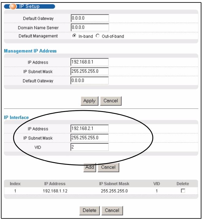 ZYXEL GS-4024 - Configuring an IP Interface - 2