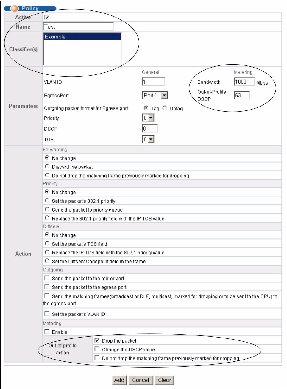 ZYXEL GS-4024 - Policy Example - 1