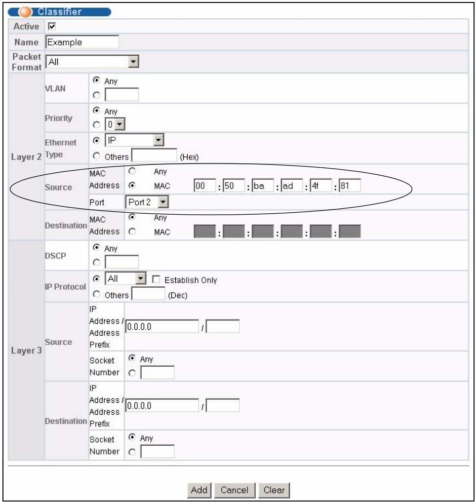 ZYXEL GS-4024 - Classifier Example - 1