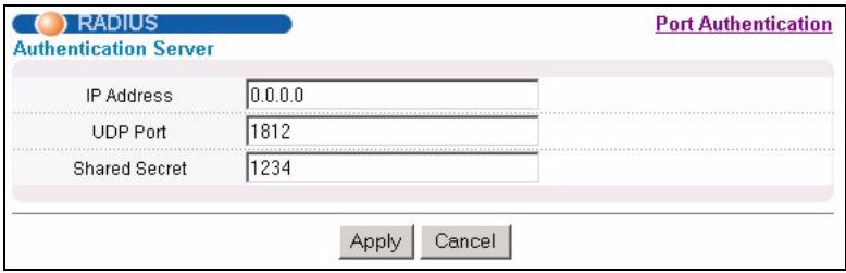ZYXEL GS-4024 - Configuring RADIUS Server Settings - 1