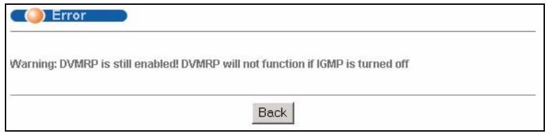 ZYXEL GS-4024 - DVMRP Configuration Error Messages - 2