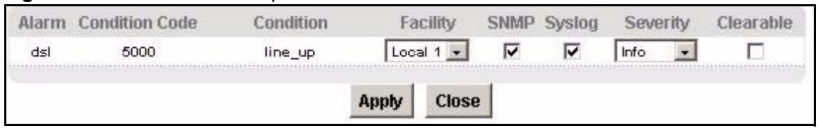 ZYXEL IES-1248-51 - Edit Alarm Event Setup Screen - 1