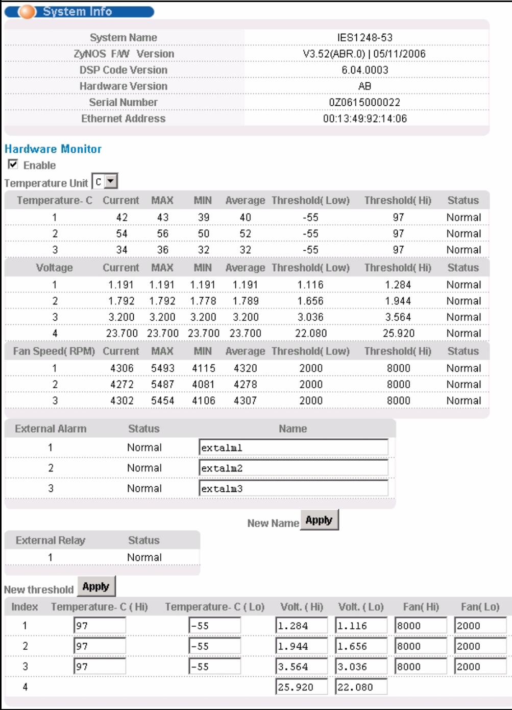 ZYXEL IES-1248-51 - System Information - 1