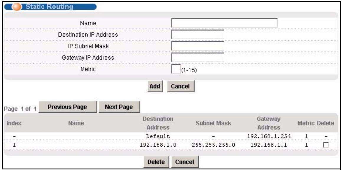 ZYXEL IES-1248-51 - Static Routing - 1