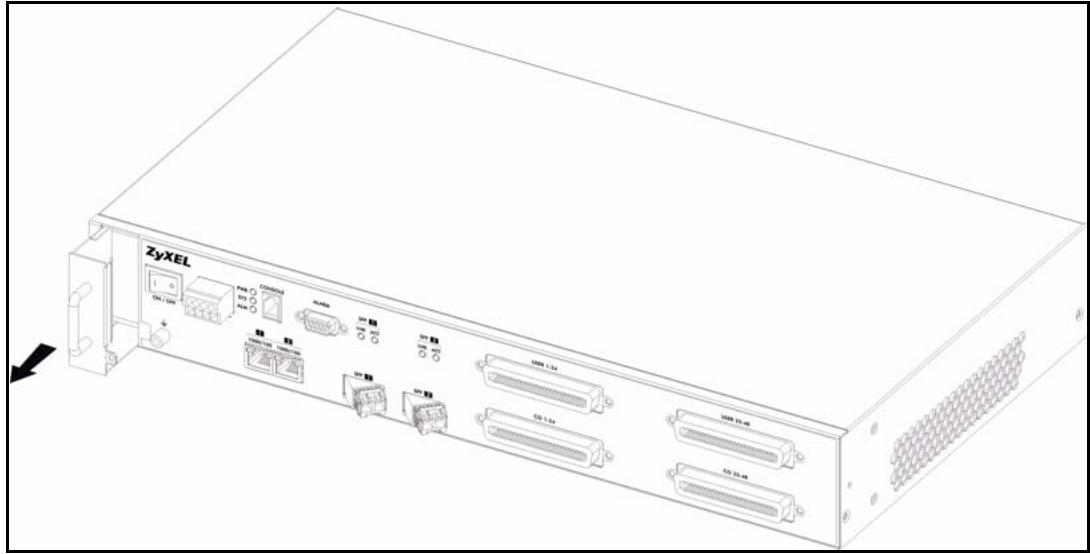ZYXEL IES-1248-51 - Removing and Installing the Fan Module - 2