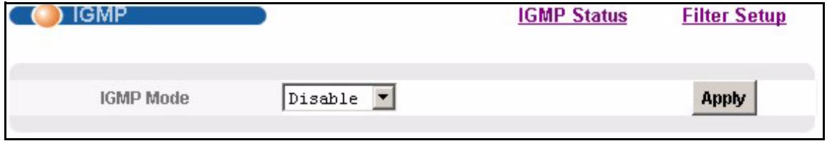ZYXEL IES-1248-51 - IGMP Setup Screen - 1