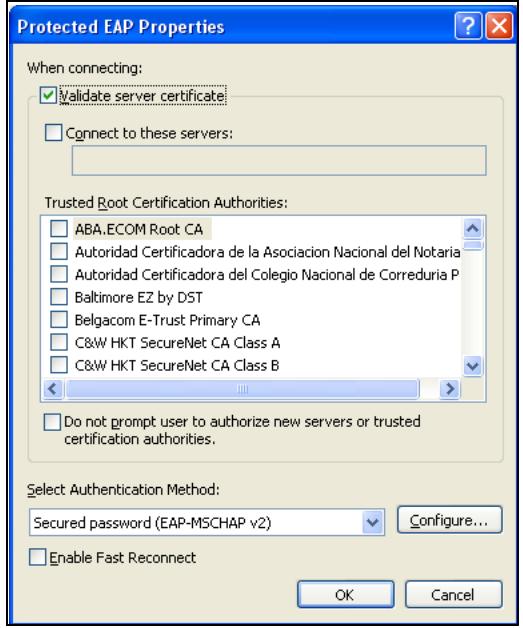 ZYXEL M-302 - Protected EAP Properties - 1